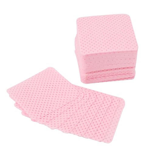 Saluaqui 500pcs Nagelkleber Reinigung von Baumwollpads für Maniküre - Weichrosa Saugfähige Fusselfreie Baumwolle für Nagelkunst, Wimpern und Klebstoffreinigung (PINK) von Saluaqui