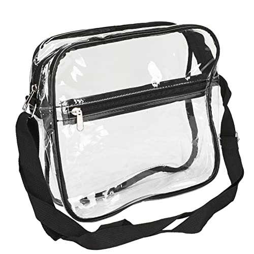 Saluaqui Durchsichtige Messenger-Umhängetasche mit Reißverschluss, Tragbarer, Verstellbarer PVC-Riemen, Transparente Tragetasche für Reisen, Strand, den Täglichen Gebrauch und Sicherheitskontrollen von Saluaqui