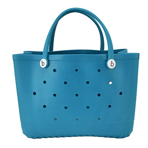 Saluaqui Großer Strandtasche mit Sicherem Eva-Material und Rundem Lochdesign, Geräumige Mehrzweck-Strandbeutel Tasche in Lebendigen Rosenrot für Aktivitäten Im Freien (Cyan) von Saluaqui