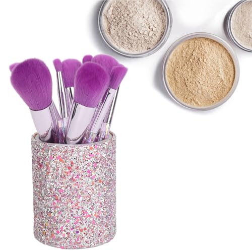 Saluaqui Make-up-Pinsel-Set, 10-teiliges Make-up-Set mit Glänzendem Griff, Geeignet für Empfindliche Haut, Puder, Concealer, Lidschatten, Make-up, von Saluaqui