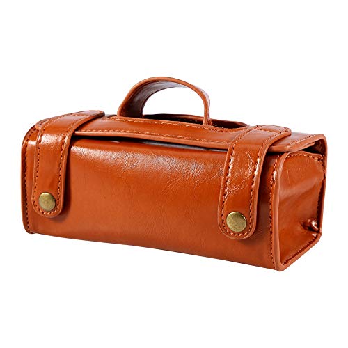 Saluaqui Premium -Leder -Rasierbeutel - Tragbare Kosmetikbeutel für Männer mit PU -Leder -Rasierpinsel und Rasierer von Saluaqui