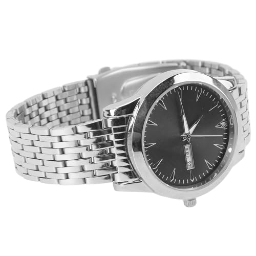 Saluaqui Stylish Black Quartz Herrenuhr mit Zwei Kalenderausschüssen und Leuchtender Funktion, Wasserdichte Edelstahl -Kleideruhr für Geschäfts- und Freizeitkleidung (Silbergurt schwarzes Zifferblatt) Saluaqui Stylish Black Quartz Herrenuhr mit Zwei Kalenderausschüssen und Leuchtender Funktion, Wasserdichte Edelstahl -Kleideruhr für Geschäfts- und Freizeitkleidung (Silbergurt schwarzes Zifferblatt) von Saluaqui