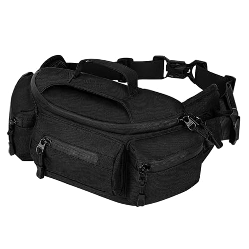 Saluaqui Ultra-Large Kapazität Wasserdichtes Fanny Pack mit Einstellbarem Riemen für Männer, Taillenbeutel Im Freien Zum Wandern, Reisen, Camping, Radfahren, Laufen, Orange (Black) von Saluaqui