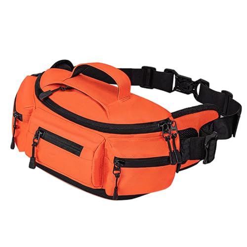 Saluaqui Ultra-Large Kapazität Wasserdichtes Fanny Pack mit Einstellbarem Riemen für Männer, Taillenbeutel Im Freien Zum Wandern, Reisen, Camping, Radfahren, Laufen, Orange (ORANGE) von Saluaqui