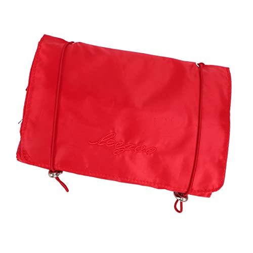 Saluaqui Vielseitiger Abnehmbarer Kosmetialbeutel 4-in-1 Multifunktionaler Organizer mit Tragbarer Hängsfunktion für Duschkonsum, Purple Nylon Make-up-Rollenbeutel (Rot) von Saluaqui