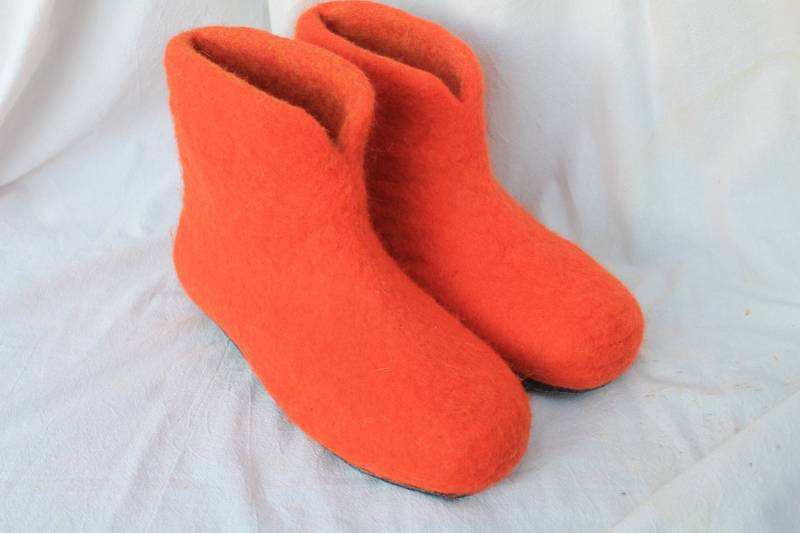 Damen + Herren Filzpantoffeln Filzschuhe Hüttenschuhe Filzstiefel Mit 5mm Filzsohle Gr 36-47 Hausschuhe Wolle Hygge von SalueFilz