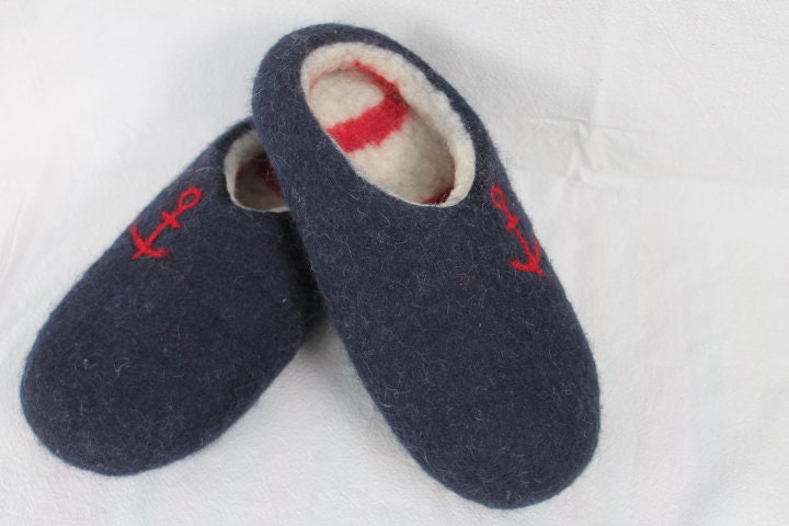 Filzpantoffeln " Meeresbriese" Mit Anker Und Fröhlichen Streifen in Rot/ Weiß Hausschuhe Gr 36-47 Damen +Herren Filzsohle Oder Gummisohle Filzpantoffeln " Meeresbriese" Mit Anker Und Fröhlichen Streifen in Rot/ Weiß Hausschuhe Gr 36-47 Damen +Herren Filzsohle Oder Gummisohle von SalueFilz