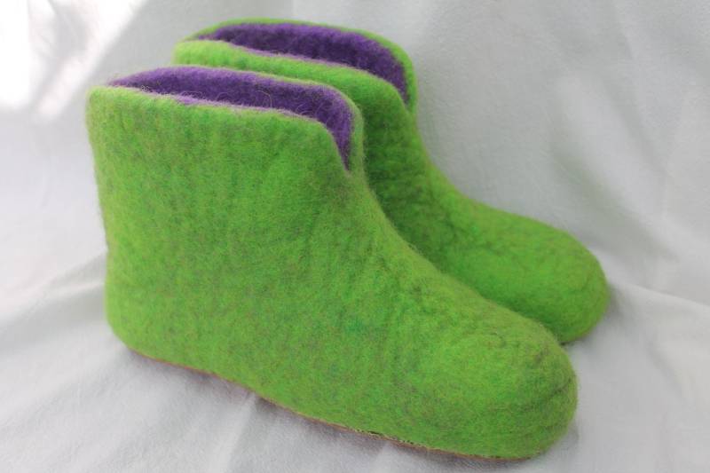 Filzschuhe Damen + Herren Filzpantoffeln Hüttenschuhe Filzstiefel Mit Gummisohle von SalueFilz