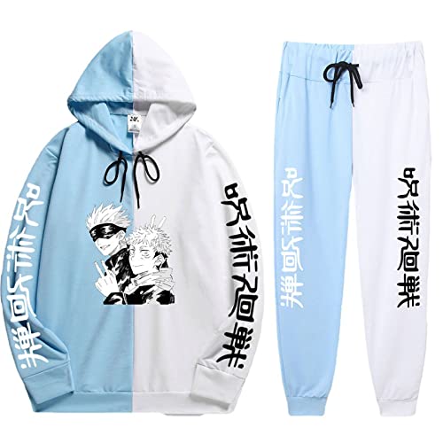 Jujutsu Kaisen Yuji Itadori Hoodie und Hosen Set 2 Stück Outfits Gojo Satoru Cosplay Kapuzen Sweatshirts Kostüm für Männer Frauen von Salutebaba