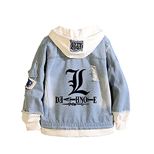Salutebaba Anime Death Note Hoodie Sweatshirt Jacke Unisex Yagami Light L Lawliet Cosplay Kapuzenpullover Jeansjacke Oberbekleidung Mantel Salutebaba Anime Death Note Hoodie Sweatshirt Jacke Unisex Yagami Light L Lawliet Cosplay Kapuzenpullover Jeansjacke Oberbekleidung Mantel von Salutebaba