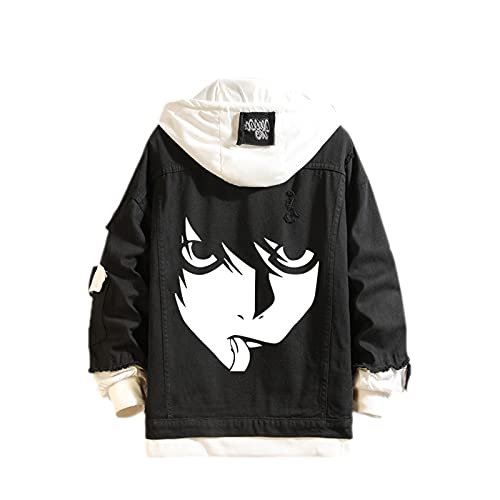 Salutebaba Death Note Hoodie Jacke Yagami Light Jeansjacke Casual Sweatshirt Takemichi L Lawliet Cosplay Jacke Mantel für Männer und Frauen von Salutebaba