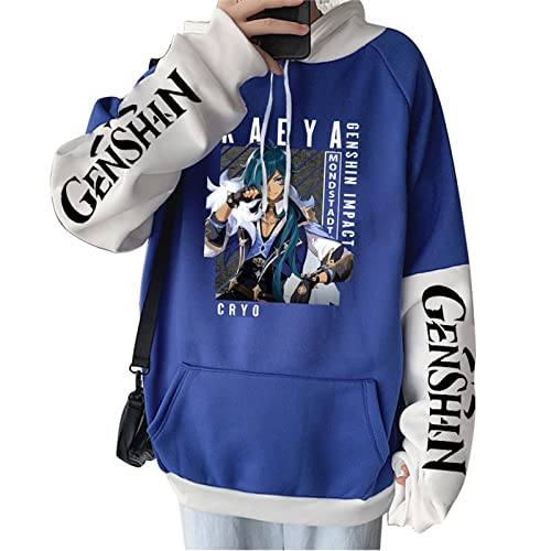 Salutebaba Genshin Impact Hoodie Kaeya Hoodie Sweatshirt Vintage Langarm Casual Pullover Tops von Salutebaba