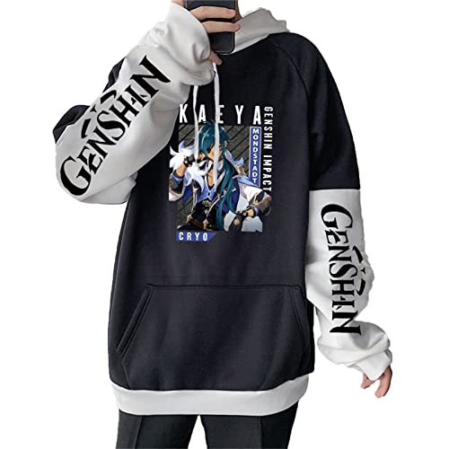 Salutebaba Genshin Impact Hoodie Kaeya Hoodie Sweatshirt Vintage Langarm Casual Pullover Tops von Salutebaba