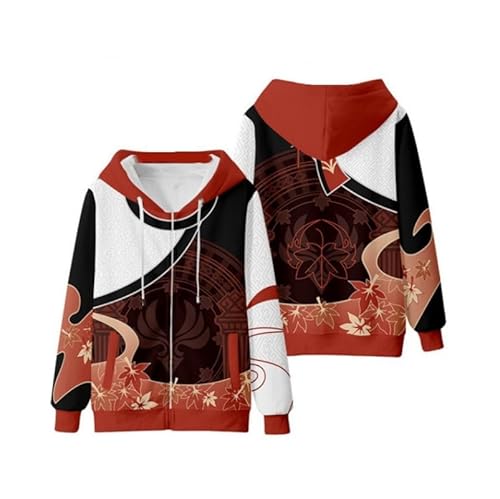 Salutebaba Herren Anime Print Hoodie Genshin Impact Kaedehara Kazuha Rundhals-Sweatshirt Damenmode Langarmpullover Sweatshirts Kapuze Rundhalspullover Oberteile von Salutebaba