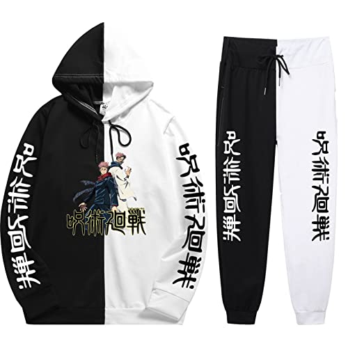 Salutebaba Jujutsu Kaisen Yuji Itadori Hoodie und Jogginghose Set Anime Ryomen Sukuna Cosplay Hoodie und Hose 2 Stück Set für Männer Frauen von Salutebaba