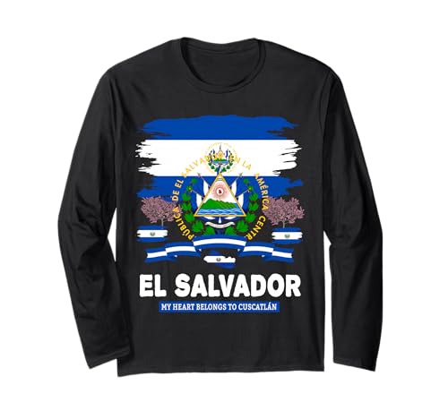 EL Salvador Flaggen-Outfit Idee für Frauen und hispanische Salvadorianische Langarmshirt von Salvadoran Flag Costume Ideas For Kids & Toddlers