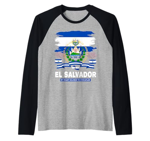 EL Salvador Flaggen-Outfit Idee für Frauen und hispanische Salvadorianische Raglan von Salvadoran Flag Costume Ideas For Kids & Toddlers