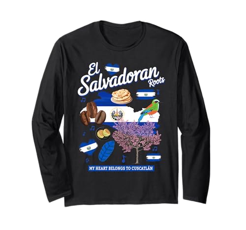 EL Salvador Flagge Kinder Idee & Salvadorianisches Erbe Hispanic Langarmshirt von Salvadoran Flag Themed Culture Ideas For Women
