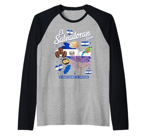 EL Salvador Flagge Kinder Idee & Salvadorianisches Erbe Hispanic Raglan von Salvadoran Flag Themed Culture Ideas For Women