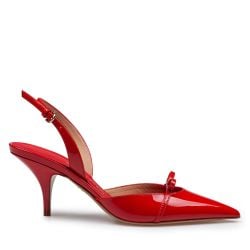 Flammenrote Lackleder Slingback Pumps - Ferragamo von Salvatore Ferragamo