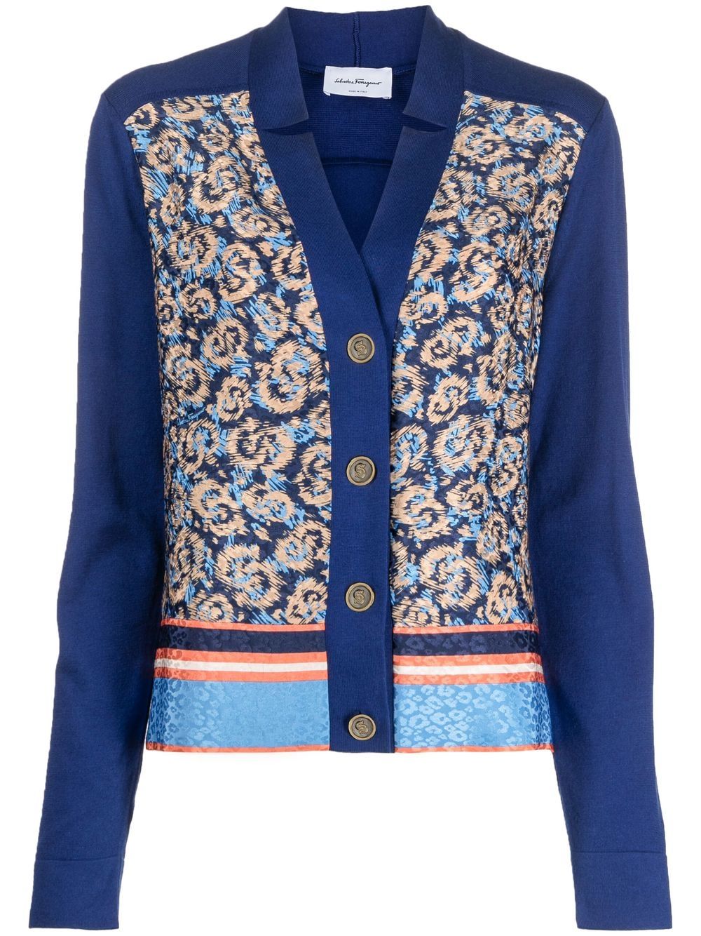 Ferragamo Cardigan mit Leoparden-Print - Blau von Ferragamo