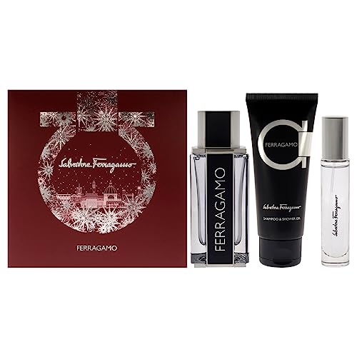 Salvatore Ferragamo Ferragamo Herren-Geschenkset Eau de Toilette 100 ml + Ferramo Shampoo und Duschgel 100 ml + Ferragamo Reiseparfüm 10 ml EDT von Salvatore Ferragamo