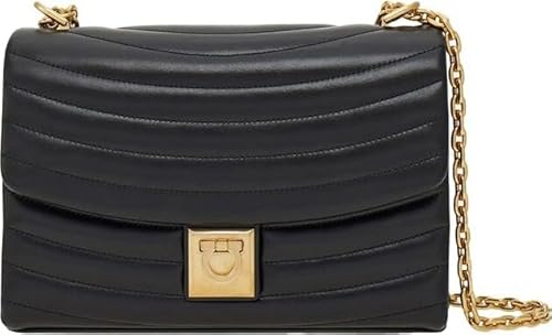 Salvatore Ferragamo Gesteppte mittelgroße Gancini Plaque Schultertasche in Schwarz Salvatore Ferragamo Gesteppte mittelgroße Gancini Plaque Schultertasche in Schwarz von Salvatore Ferragamo