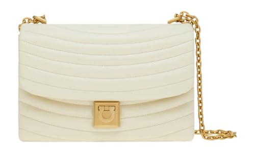Salvatore Ferragamo Gesteppte mittelgroße Gancini Plaque Schultertasche in Weiß Salvatore Ferragamo Gesteppte mittelgroße Gancini Plaque Schultertasche in Weiß von Salvatore Ferragamo