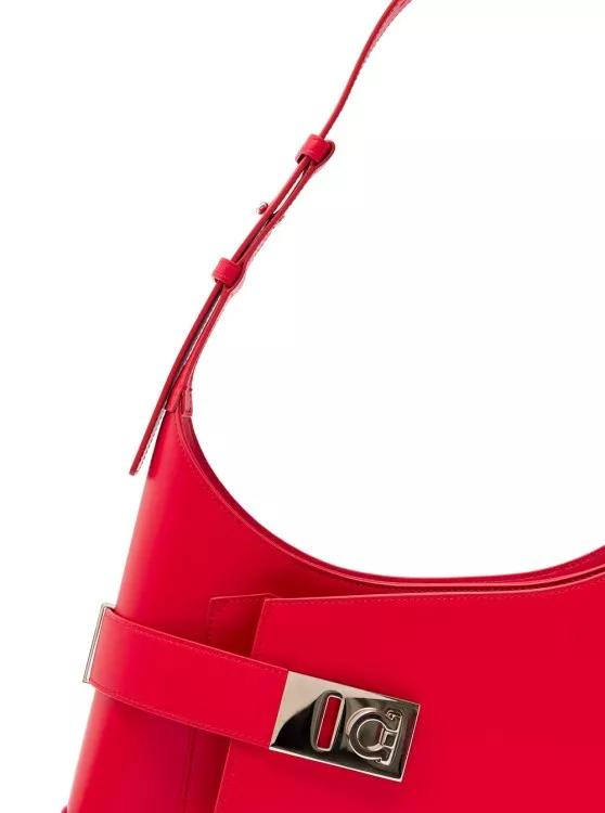Salvatore Ferragamo Umhängetaschen - Red Hobo Shoulder Bag With Asymmetric Pocket And G - Gr. unisize - in Rot - für Damen von Salvatore Ferragamo