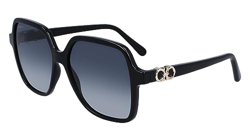 Salvatore Ferragamo Unisex SF1083S Sunglasses, 001 Black, 57 von Salvatore Ferragamo
