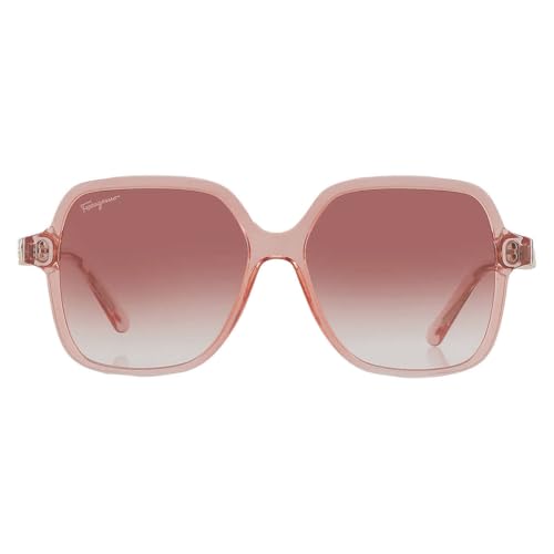 Salvatore Ferragamo Unisex SF1083S Sunglasses, 840 transparent Coral, 57 von Salvatore Ferragamo