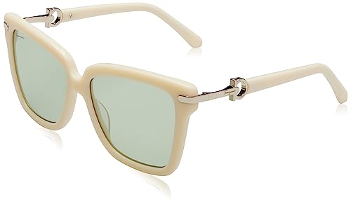 Salvatore Ferragamo Unisex SF1085S Sunglasses, 103 Ivory, 57 von Salvatore Ferragamo