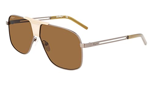 Salvatore Ferragamo Unisex SF292S Sunglasses, 027 Dark Ruthenium Honey, 63 von Salvatore Ferragamo