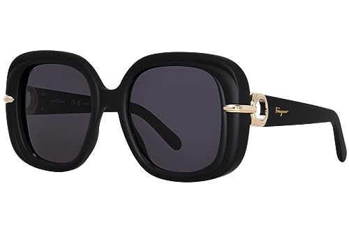 Salvatore Ferragamo Unisex SF1058S Sunglasses, 002 Matte Black, 54 von Salvatore Ferragamo