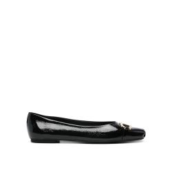 Schwarze Leder Gancini Schnallen-ballerinas von Salvatore Ferragamo