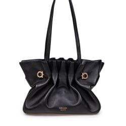 Schwarze Nappa Schultertasche Von Salvatore Ferragamo von Salvatore Ferragamo