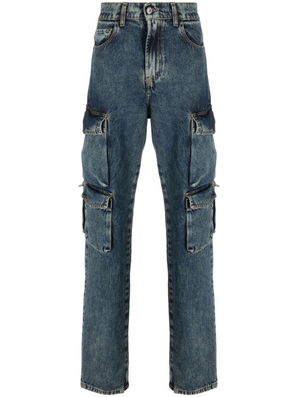 Salvatore Santoro Straight-Leg-Jeans mit aufgesetzten Taschen - Blau von Salvatore Santoro