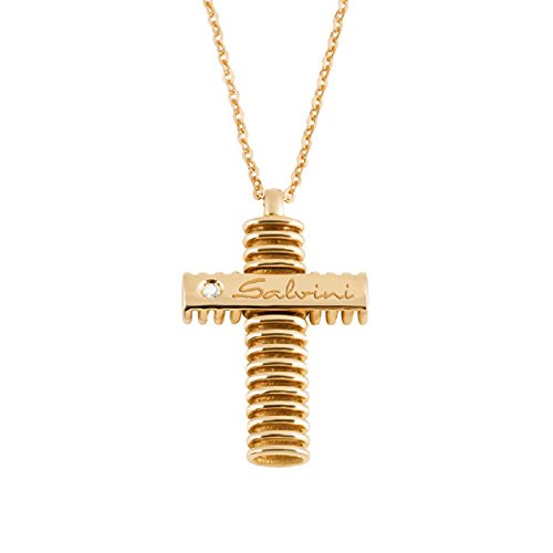 'Salvini Haus Damiani, Kollektion "My Light Cross Collier mit Kreuz in Gold Gelb 18 kt. mit Diamant (CT. 0,007) Ref. 20058963 von Salvini