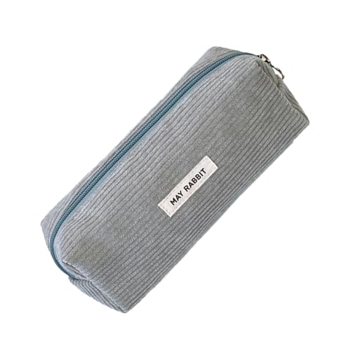 Salyeeluly Federmäppchen aus Cord | Federmäppchen mit großem Fassungsvermögen, multifunktionales Federmäppchen mit großer Kapazität, Make-up-Tasche aus Kord, Kosmetiktasche, grau, Refer to von Salyeeluly