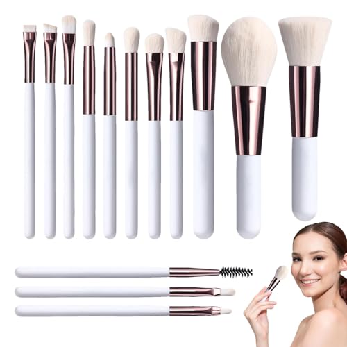 Salyeeluly Pinsel-Set Make-up, Mini-Make-up-Pinsel-Set - 14-teiliges Make-up-Pinsel-Set, kleines Make-up-Pinsel-Set | Kompakte LED-Spiegel-Make-up-Pinsel-Werkzeuge mit Aufbewahrungskoffer für Frauen von Salyeeluly