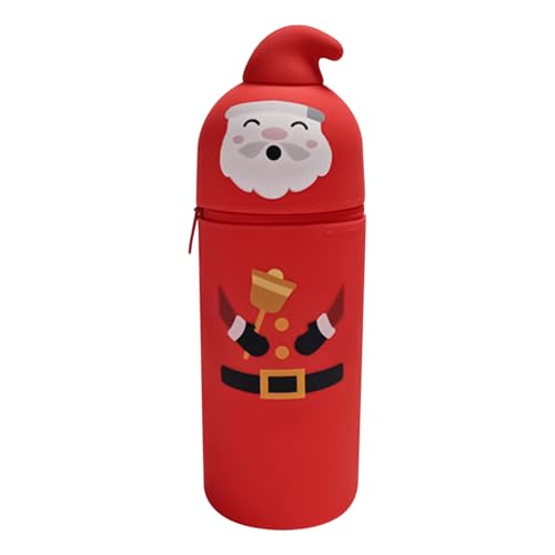 Salyeeluly Steh Stiftetui,Weihnachtsmann Silikon Aufbewahrungsbox,Stylische Stiftetasche Ästhetische Federmäppchen | Für Schule Büro Studenten Kinder Jugendliche Geburtstag von Salyeeluly