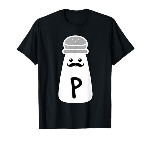 Mr Pfeffer Kostüm für Männer zu Fasching Ehemann Verlobter T-Shirt von Salz und Pfeffer Halloweenkostüm für Paare