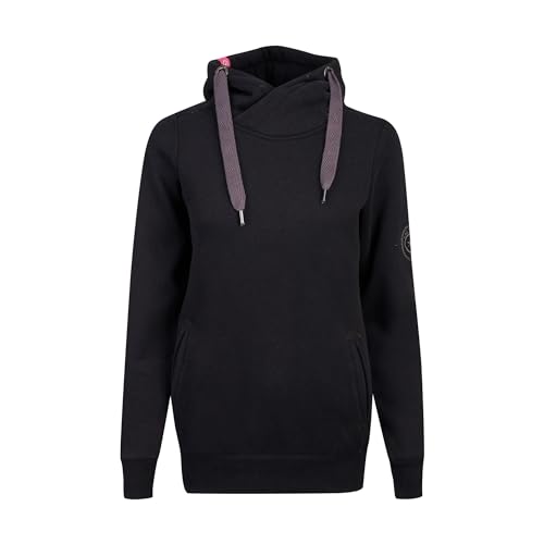 Salzhaut Damen Hoodie Pullover Sünn unifarben - Kapuzenpullover Pulli Sweater mit Kapuze in Schwarz Größe XL von Salzhaut