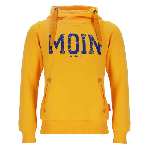 Salzhaut Damen Hoodie Sünn mit Moin-Print - Modischer Kapuzenpullover mit Kapuze mit Kordelband in Sun-Navy Größe M von Salzhaut