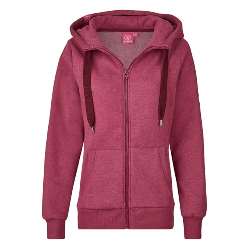Salzhaut Damen Kapuzen-Sweatjacke Sööte - Kapuzenjacke Hoodie Shirtjacke mit Kapuze mit Kordelzug in Berry Größe M von Salzhaut