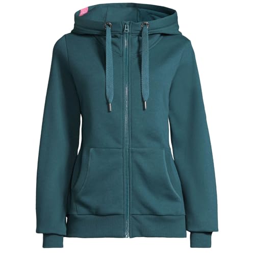 Salzhaut Damen Kapuzen-Sweatjacke Sööte - Kapuzenjacke Hoodie Shirtjacke mit Kapuze mit Kordelzug in Dragonfly Größe S von Salzhaut