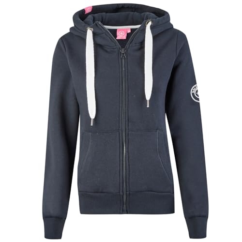 Salzhaut Damen Kapuzen-Sweatjacke Sööte - Kapuzenjacke Hoodie Shirtjacke mit Kapuze mit Kordelzug in Navy Größe XXL von Salzhaut