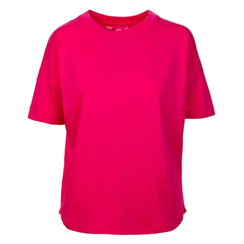 Salzhaut Damen T-Shirt Leev Unifarben - Sommershirt mit Rundhalsausschnitt in Pink Größe XXL von Salzhaut