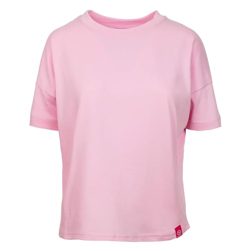Salzhaut Damen T-Shirt Leev Unifarben - Sommershirt mit Rundhalsausschnitt in Rose Größe S von Salzhaut