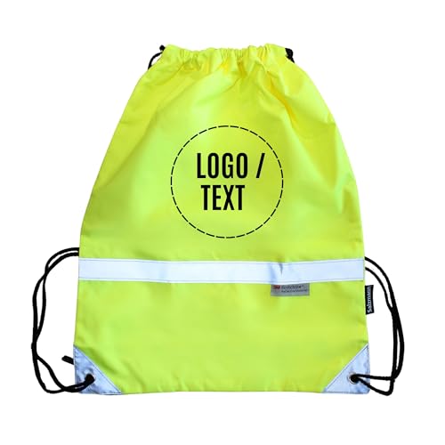 Salzmann Sportbeutel mit Logoaufdruck - Turnbeutel mit Kordelzug und Innenfach - Hergestellt mit 3M Scotchlite von Salzmann